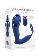 Zero Tolerance Extra Mile Rechargeable Silicone C-Ring Double Motor Vibrator with Remote Control - Blue