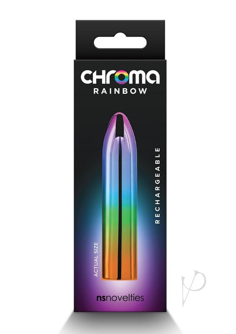 Chroma Rainbow Rechargeable Vibrator - Medium - Multicolor