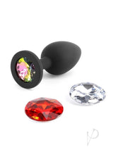 Glams Xchange Round Silicone Anal Plug - Small - Black