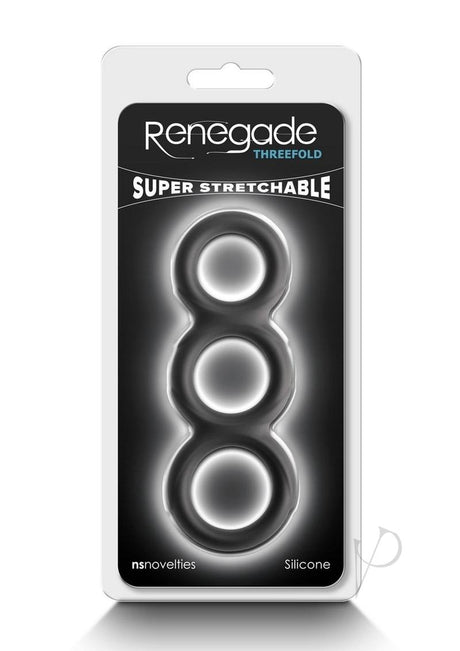 Renegade Threefold Silicone Cock Ring - Black