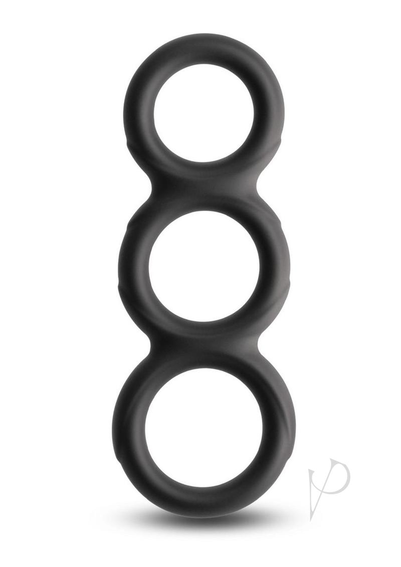 Renegade Threefold Silicone Cock Ring - Black