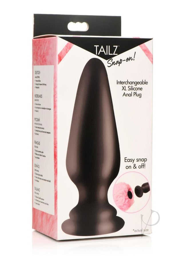 Tailz Snap-On Silicone Anal Plug - XLarge - Black