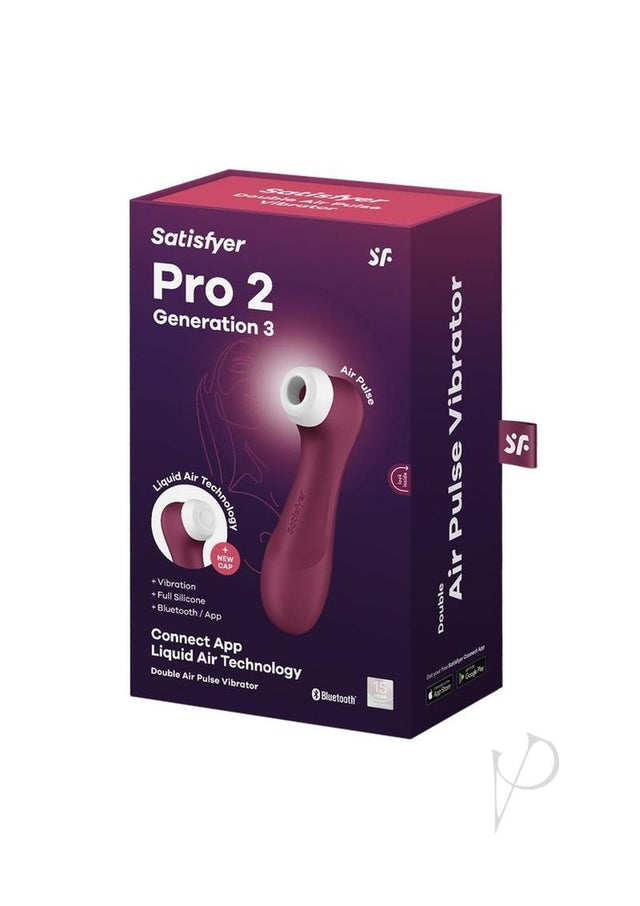 Satisfyer Pro 2 Generation 3 with Connect App Rechargeable Silicone Clitoral Stimulator - Red