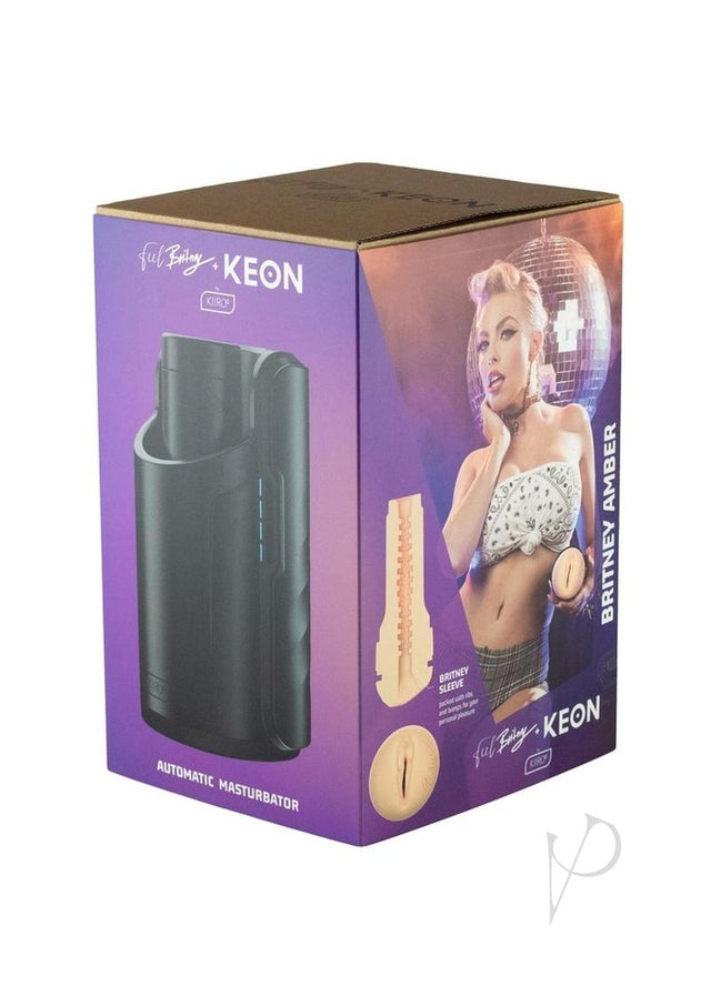 Kiiroo Keon and Feel Britney Interactive Masturbator Combo Set - Pussy - Black/Vanilla