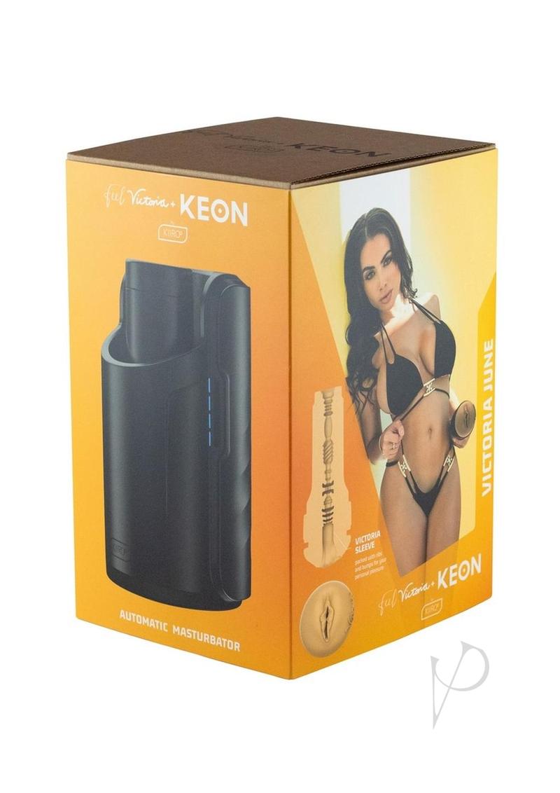 Kiiroo Keon and Feel Victoria Interactive Masturbator Combo Set - Pussy - Black/Vanilla