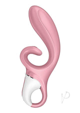 Satisfyer Hug Me Rechargeable Silicone Vibrator with Clitoral Stimulation - Pink