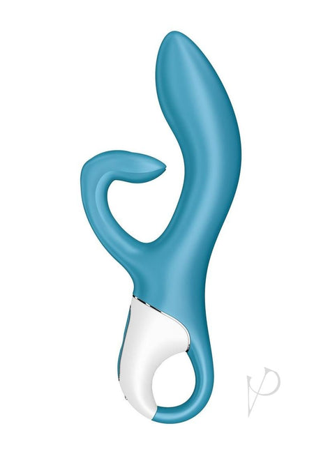 Satisfyer Embrace Me Silicone Rechargeable Vibrator with Clitoral Stimulation - Turquoise