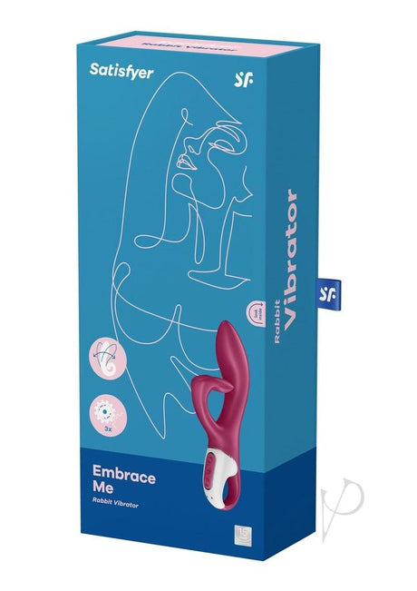 Satisfyer Embrace Me Silicone Rechargeable Vibrator with Clitoral Stimulation - Berry