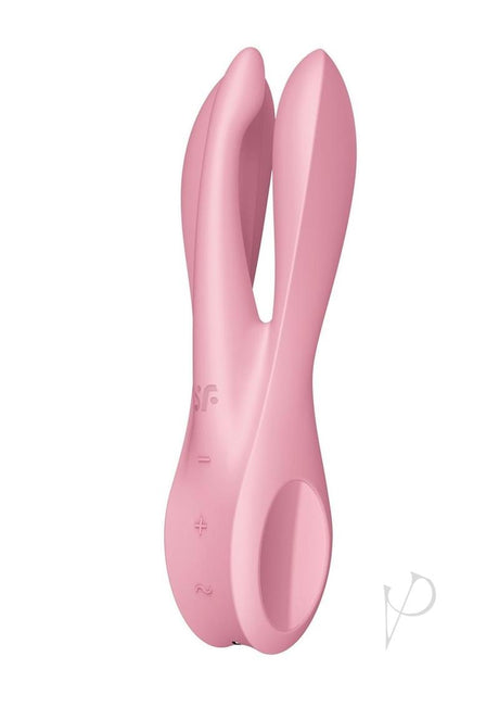 Satisfyer Threesome 1 Rechargeable Silicone Vibrator - Pink