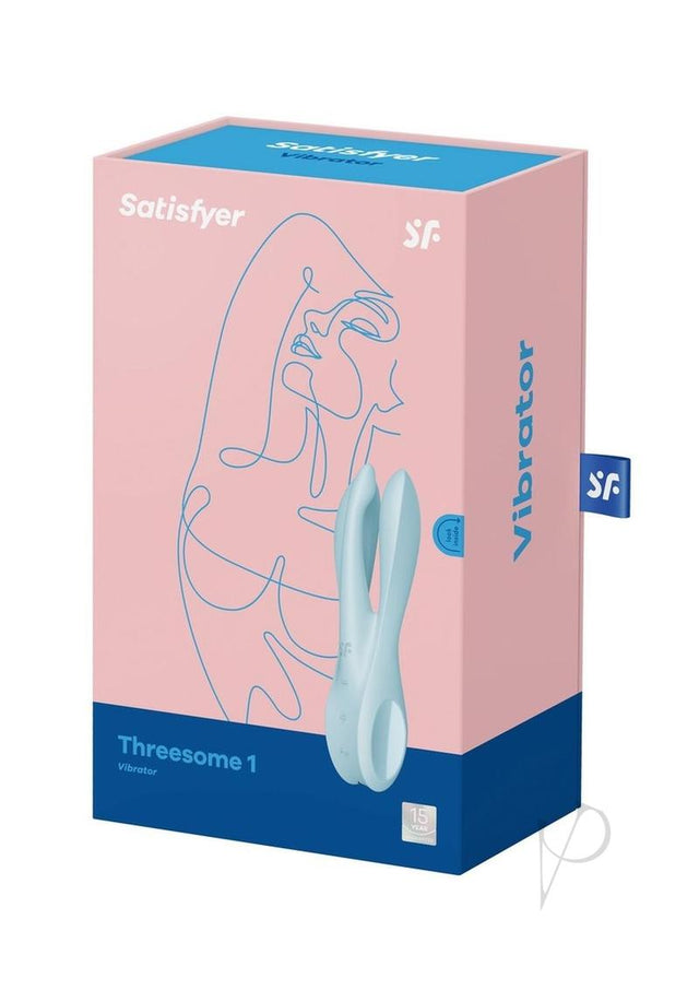 Satisfyer Threesome 1 Rechargeable Silicone Vibrator - Light Blue