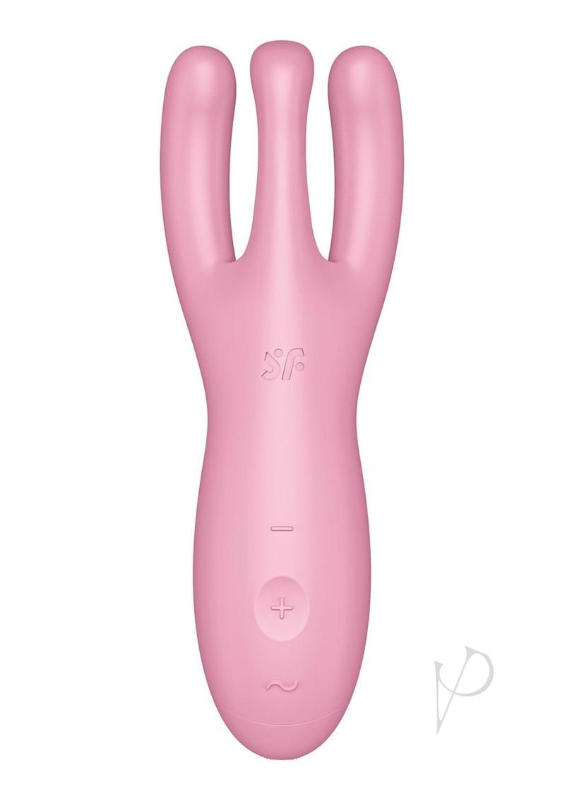 Satisfyer Threesome 4 Rechargeable Silicone Vibrator - Pink