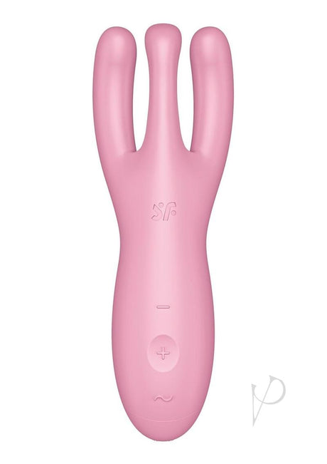 Satisfyer Threesome 4 Rechargeable Silicone Vibrator - Pink