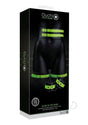 Ouch! Thigh Cuffs with Belt and Handcuffs Glow in the Dark - Small/Medium - Green