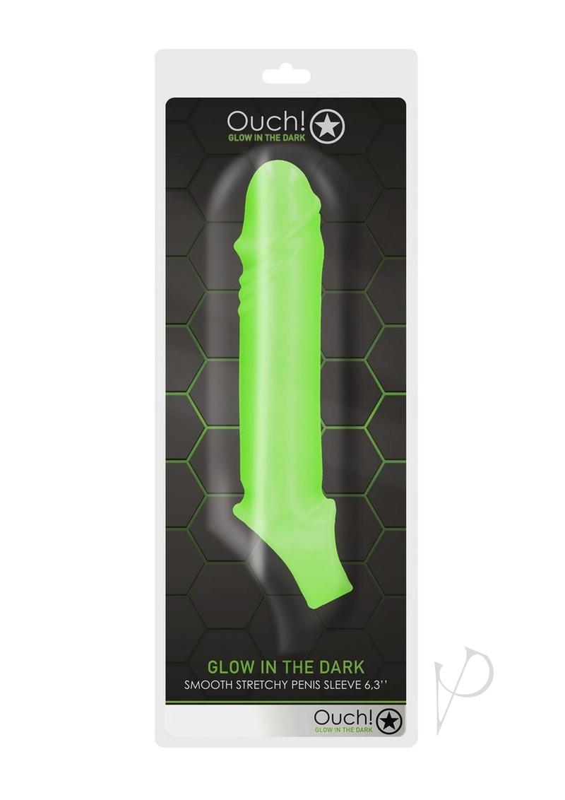 Ouch! Smooth Strechy Penis Sleeve Glow in the Dark - Green