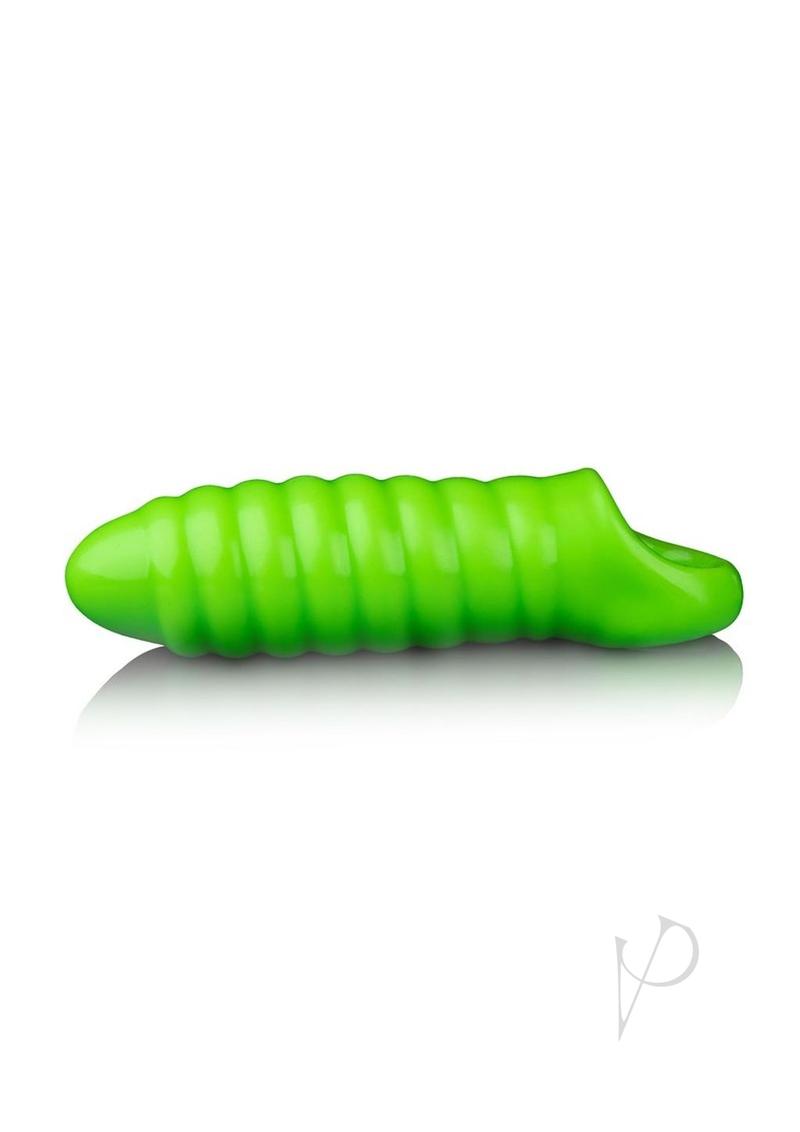 Ouch! Swirl Thick Stretchy Penis Sleeve Glow in the Dark - Green