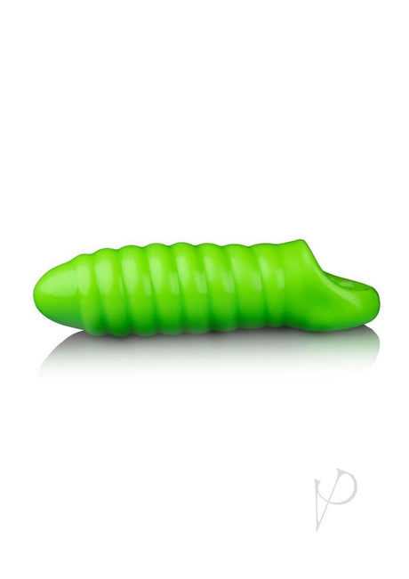 Ouch! Swirl Thick Stretchy Penis Sleeve Glow in the Dark - Green