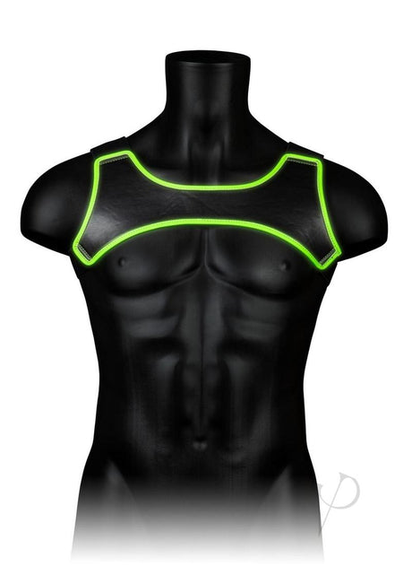 Ouch! Neoprene Harness Glow in the Dark - Large/XLarge - Green