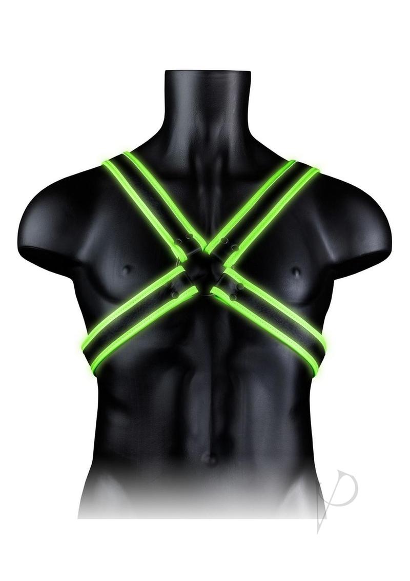 Ouch! Cross Harness Glow in the Dark - Small/Medium - Green