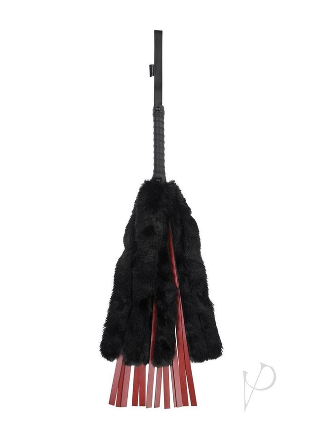 Saffron Faux Fur Flogger - Red/Black