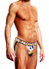 Prowler White Oversized Paw Jock - Small - White/Rainbow