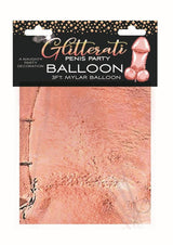 Glitterati Penis Mylar Ballon 3ft - Rose Gold