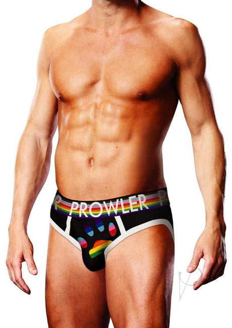 Prowler Black Oversized Paw Brief - Small - Black/Rainbow