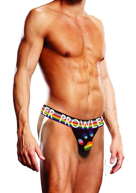 Prowler Black Oversized Paw Jock - Medium - Black/Rainbow