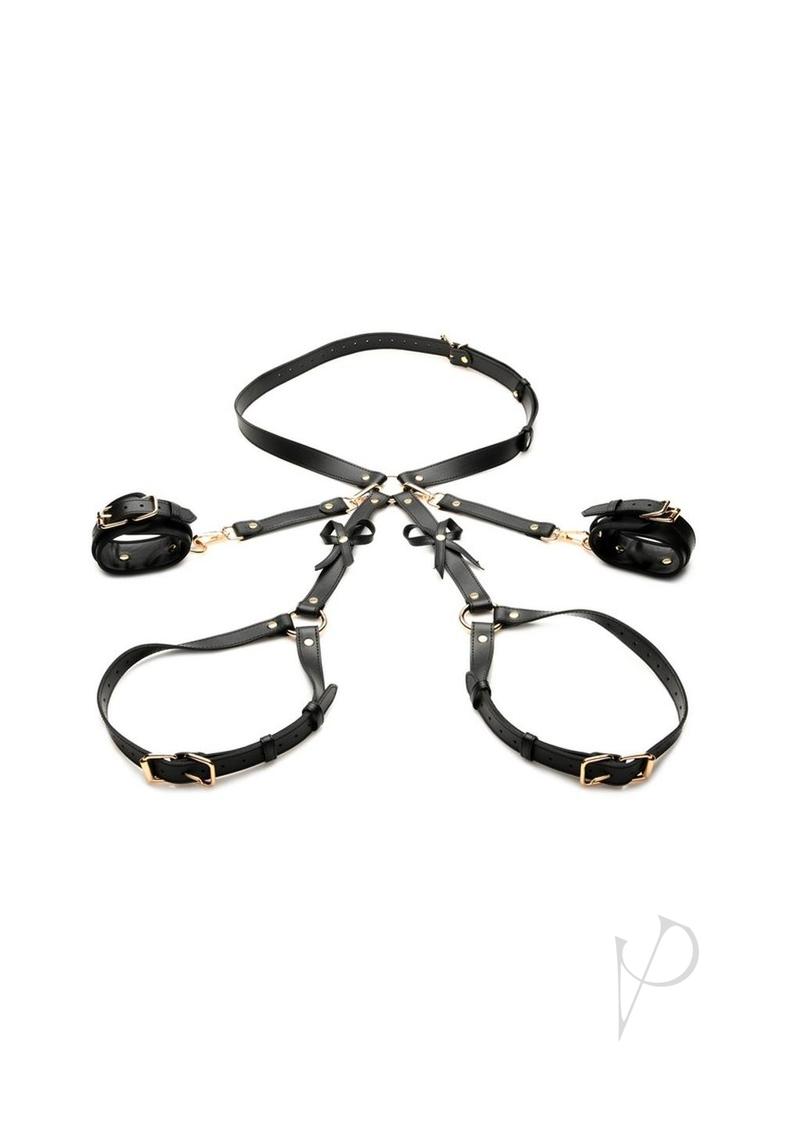 Strict Bondage Harness with Bows - XLarge/XXLarge - Black