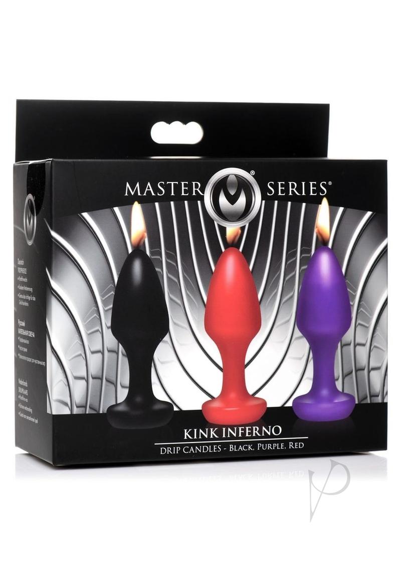 Master Series Kink Inferno Drip Candles Black/Purple/Red