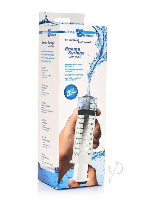 CleanStream Enema Syringe with Tube 550ml - Clear