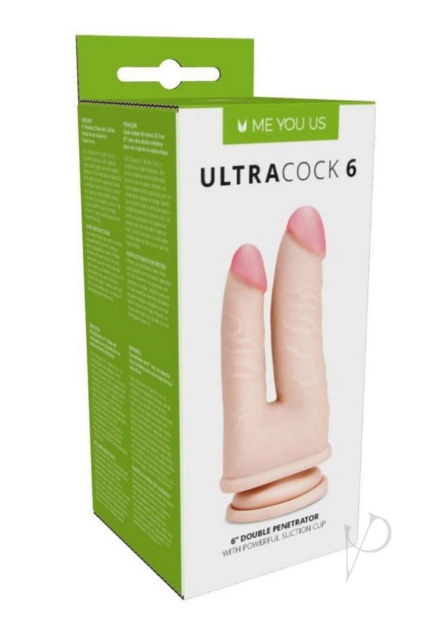 ME YOU US Ultracock 6 Realistic Double Penetration Dildo 6in - Vanilla