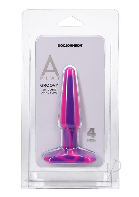 A-Play Groovy Silicone Anal Plug 4in - Fuschia/Magenta