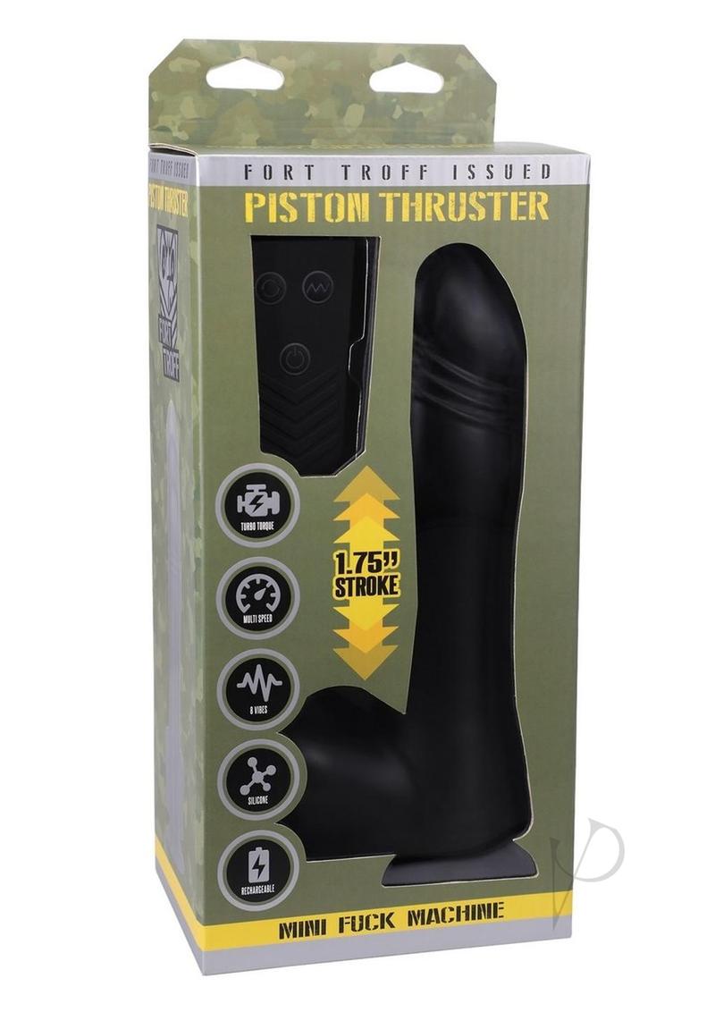Fort Troff's Piston Thruster Rechargeable Silicone Mini Machine Dildo  - Black