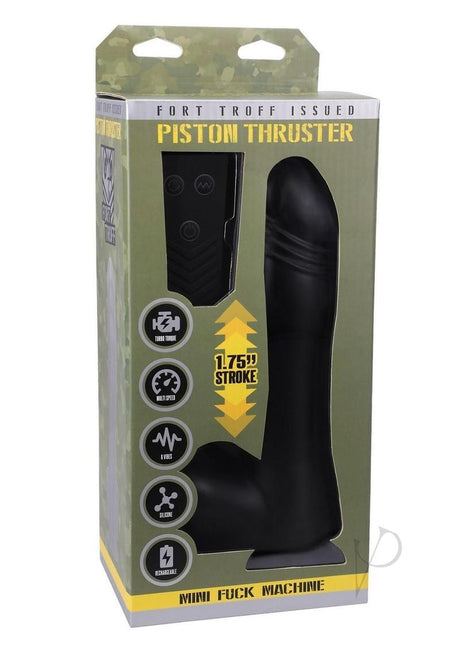 Fort Troff's Piston Thruster Rechargeable Silicone Mini Machine Dildo  - Black