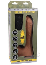 Fort Troff's Uncut Thruster Rechargeable Silicone Mini Machine Dildo - Caramel