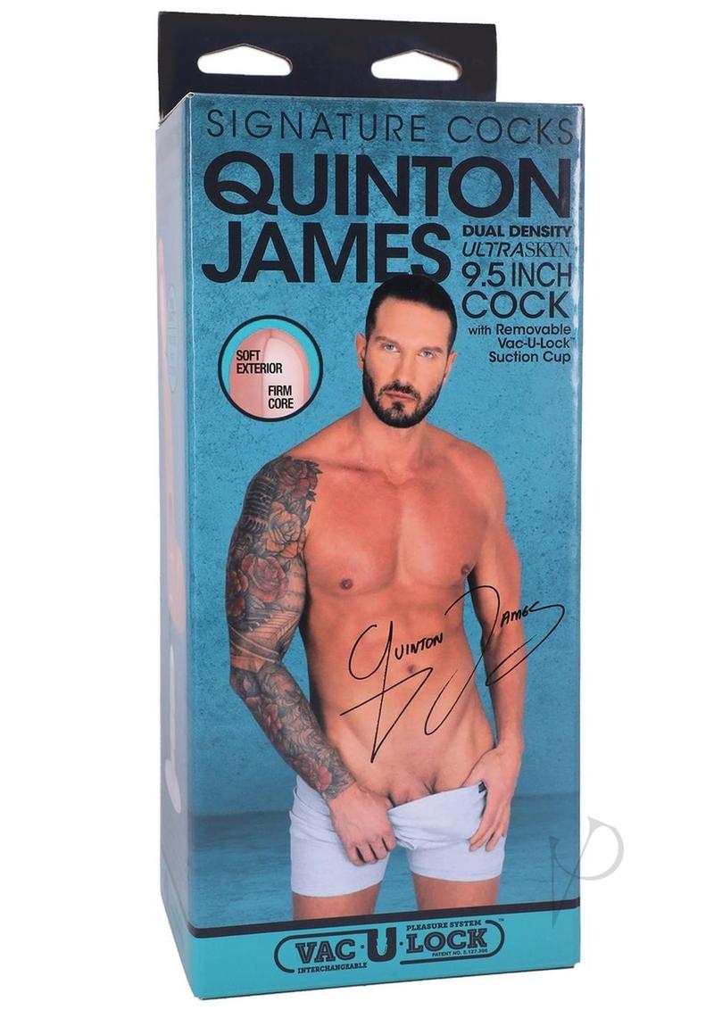 Signature Cocks Ultraskyn Quinton James Dildo with Removable Suction Cup 9.5in - Vanilla