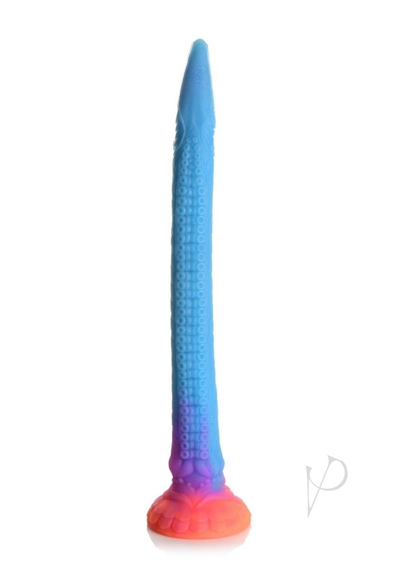 Creature Cocks Makara Glow in The Dark Silicone Snake Dildo - Orange/Purple/Blue Glitter
