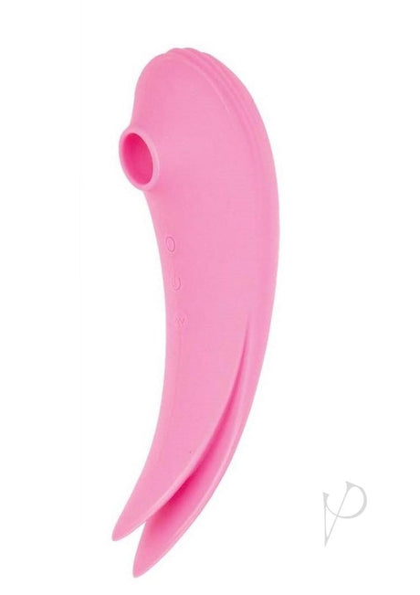 Mystique Suction Vibrating Rechargeable Silicone Massager - Pink