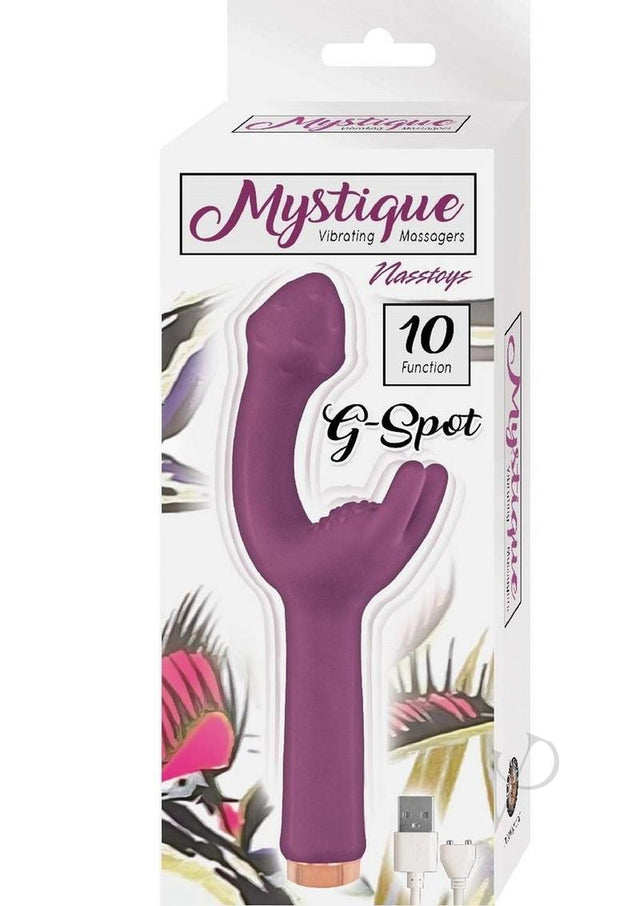 Mystique Vibrating Massagers Rechargeable Silicone G-Spot Vibrator - Eggplant