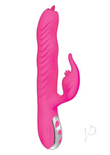 Passion Dolphin Heat Up Rechargeable Silicone Rabbit Vibrator - Pink