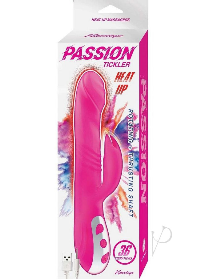 Passion Tickler Heat Up Rechargeable Silicone Rabbit Vibrator - Pink