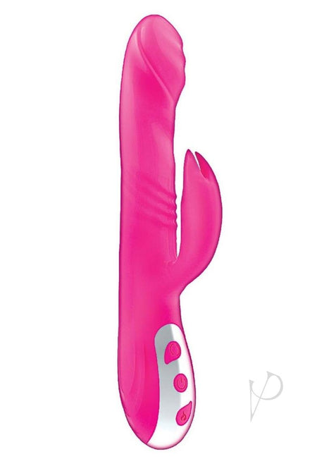 Passion Tickler Heat Up Rechargeable Silicone Rabbit Vibrator - Pink