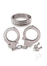 Dominant Submissive Collection Cock Ring and Handcuffs - Silver