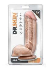 Dr. Skin Silver Collection Mr. D Dildo with Balls and Suction Cup 8.5in - Vanilla