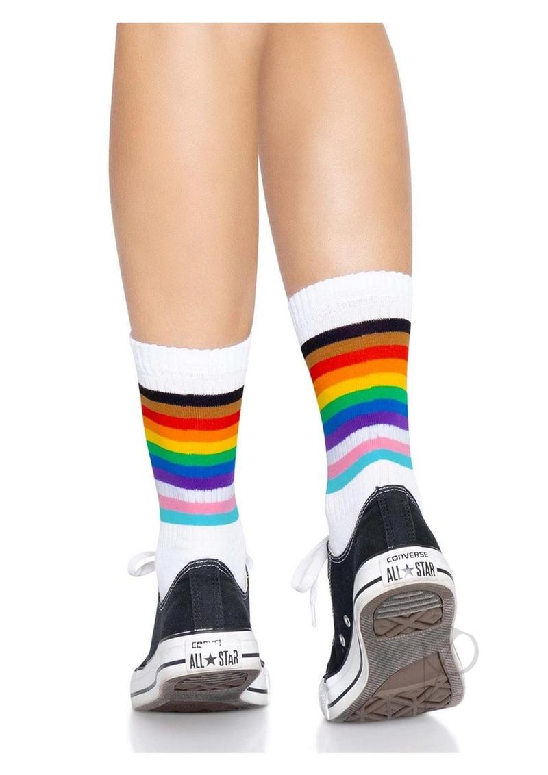 Leg Avenue Pride Crew Socks - OS - Rainbow