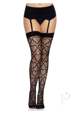 Leg Avenue Heart Net Thigh Highs - O/S - Black