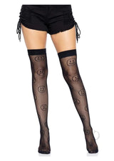 Leg Avenue Mood Swing Fishnet Thigh Highs - OS - Black