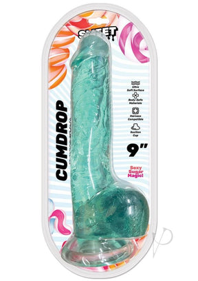 Sweet Sex Cum Drop Silicone Dildo 9in - Aqua