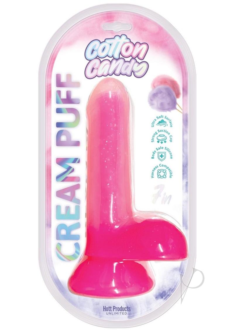 Cotton Candy Cream Puff Dildo 6in - Pink