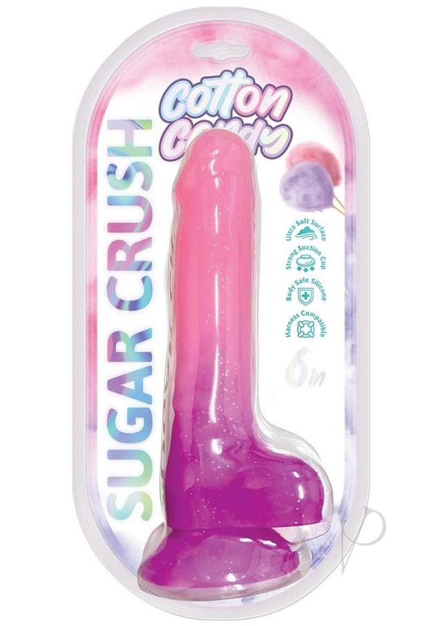 Cotton Candy Sugar Crush Dildo 6in - Pink/Purple